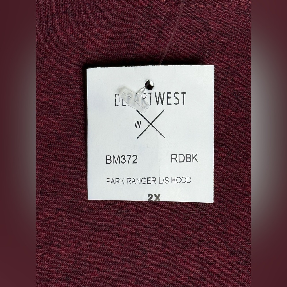 Departwest Men’s Maroon Lightweight Pullover Hoodie - Picture 7 of 8